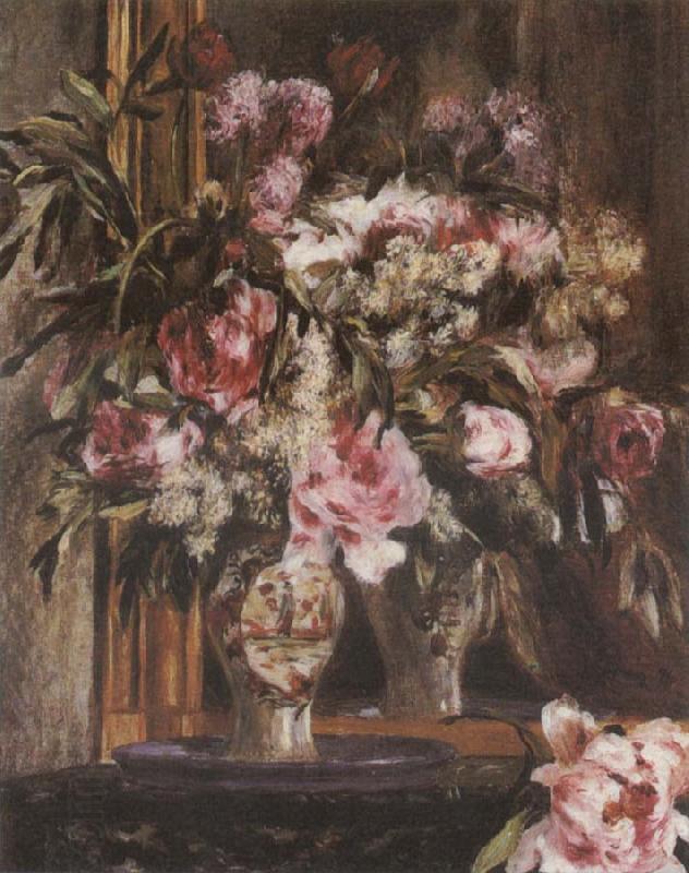 Pierre-Auguste Renoir Peonies,Lilacs ad Tulips China oil painting art